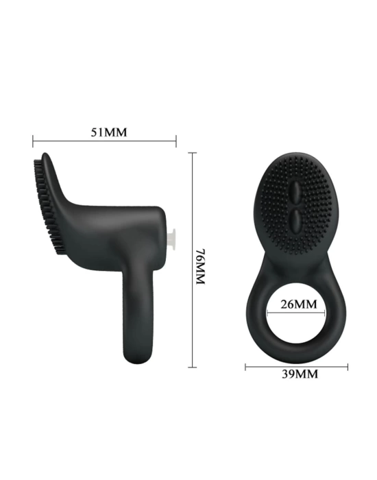 Klitoral Uyarıcılı Güçlü Titreşimli Penis Halkası - Cobra