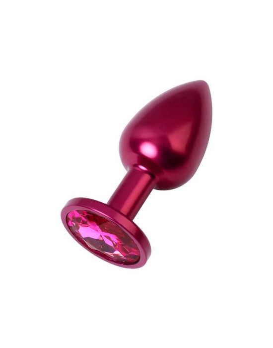Wossi Metal Pembe Taşlı Kırmızı Anal Plug Küçük Boy