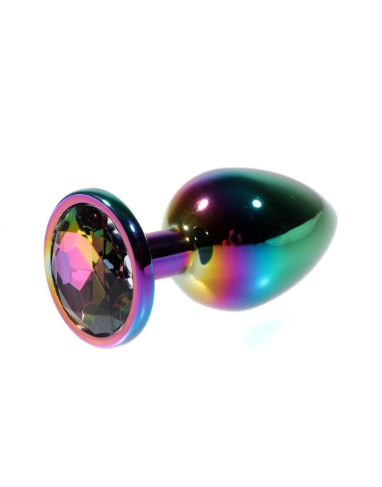 Wossi Metal Rainbow Taşlı Rainbow Anal Plug Orta Boy