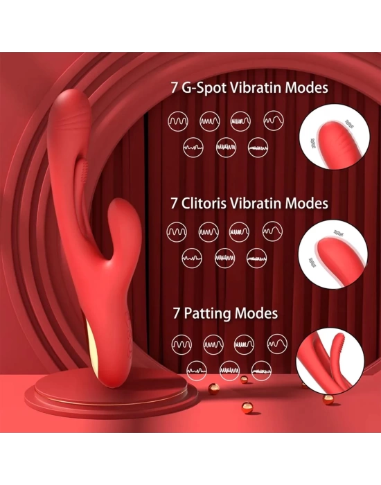 Wossi Modern 3 Modlu Rabbit Vibrator Kırmızı