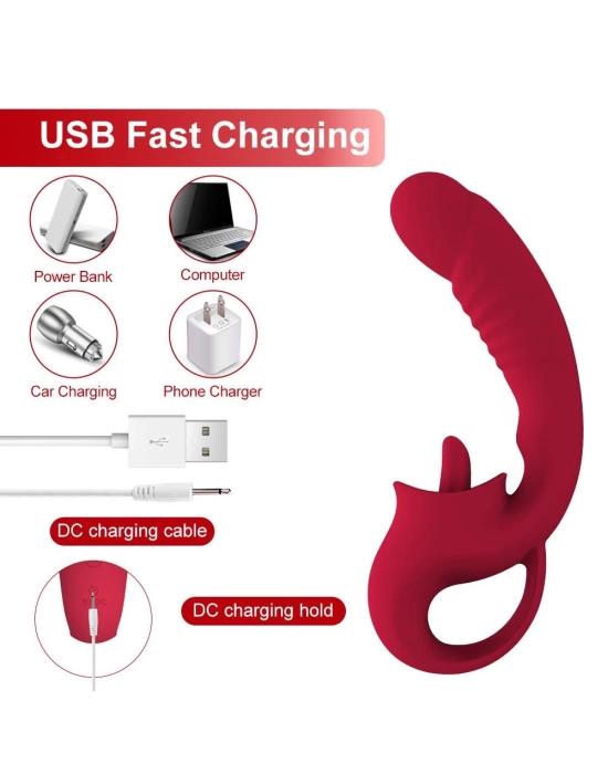 Modern G Noktası Uyarıcılı Vibratör Kırmızı