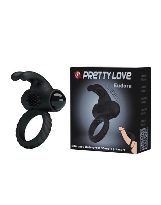 Pretty Love Klitoral Uyarıcılı Titreşimli Tavşan Penis Halkası