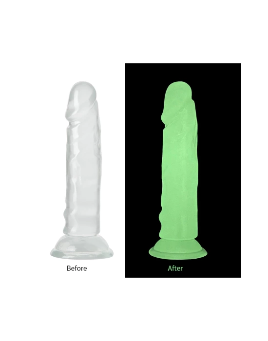 Wossi Şeffaf Fosforlu Silikon Dildo 13 cm