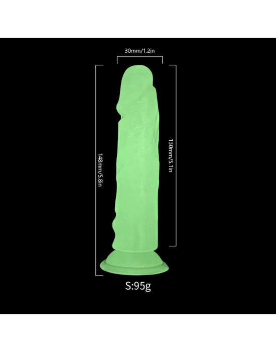 Wossi Şeffaf Fosforlu Silikon Dildo 13 cm