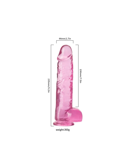 Wossi Şeffaf Pembe Realistik Dildo 23 cm