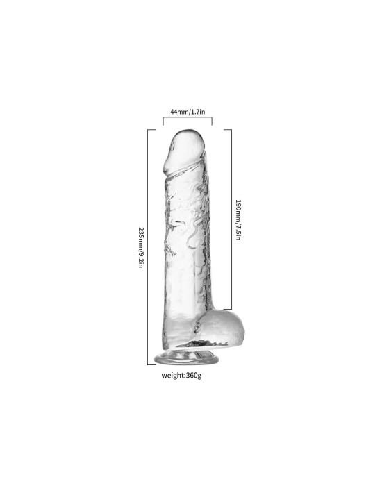 Wossi Şeffaf Realistik Dildo 23 cm