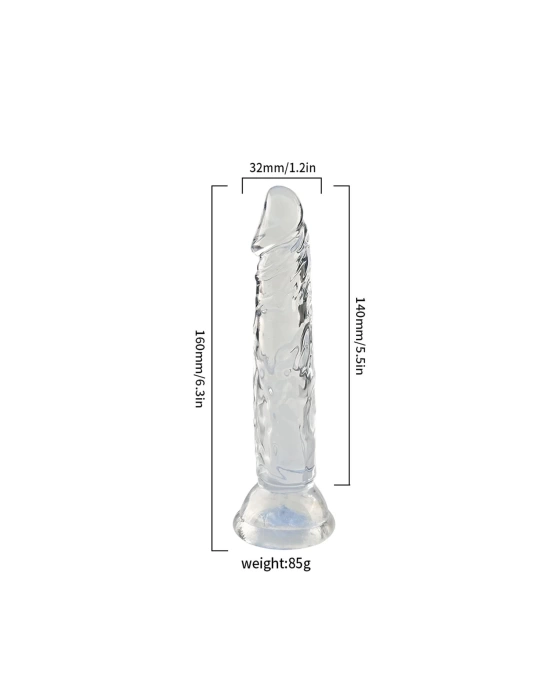 Wossi Şeffaf Silikon Gerçekçi Dildo 14cm