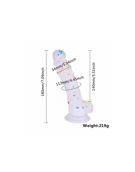 Wossi Silikon Realistik Gökkuşağı Dildo 18cm