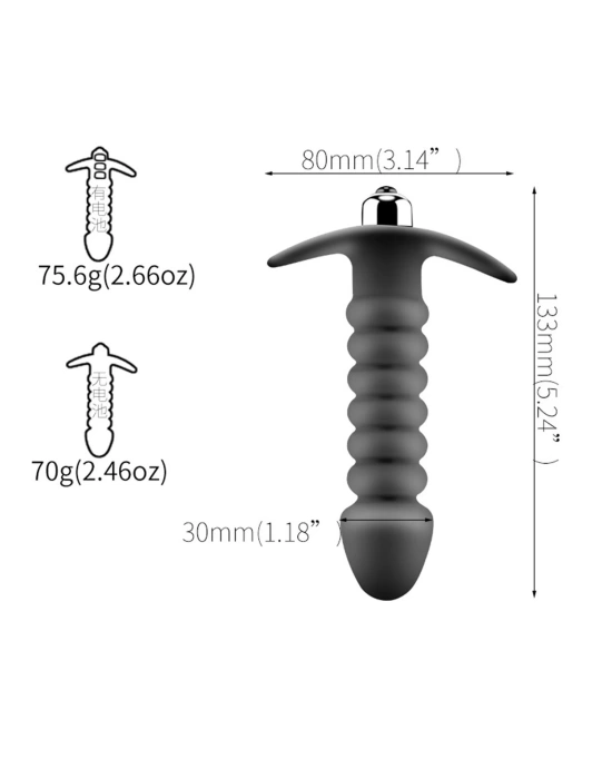 Siyah Anal Vibratör 10 Kademeli