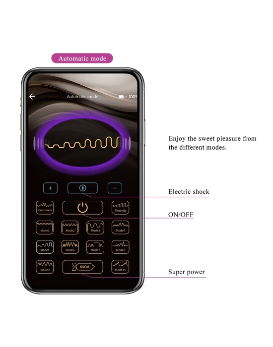 Telefon Kumandalı 12 Titreşim Fonksiyon & 3 Elektro Şoklu Teknolojik Anal Vajinal Vibratör