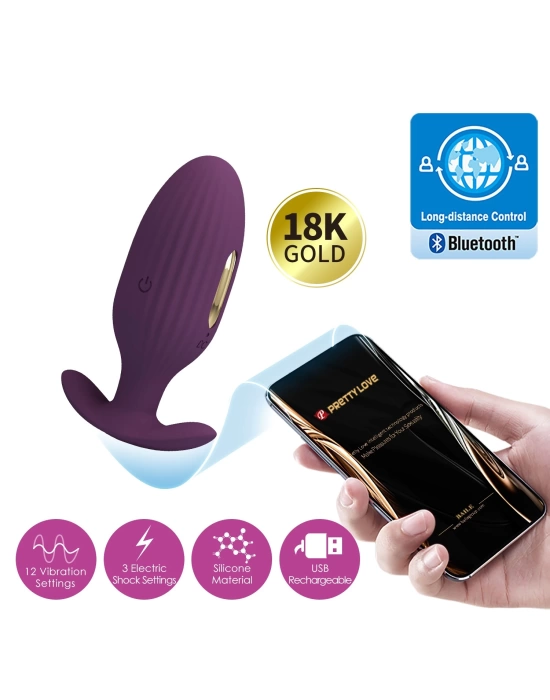 Telefon Kumandalı 12 Titreşim Fonksiyon & 3 Elektro Şoklu Teknolojik Anal Vajinal Vibratör