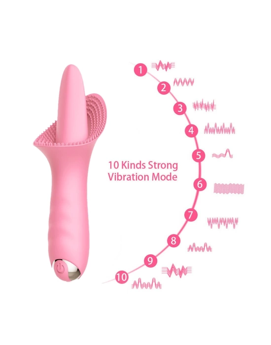 Wossi Tırtıklı Dil Vibratör Pembe