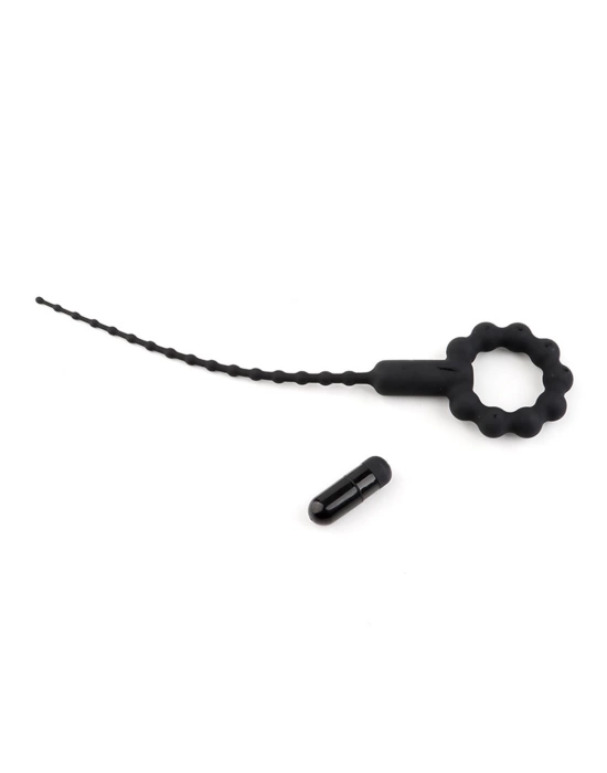 Titreşimli Boğumlu Penis Plug Siyah