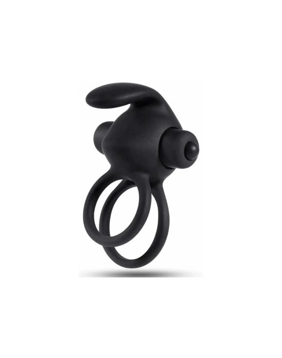 Wossi Titreşimli Rabbit Penis Halkası Siyah