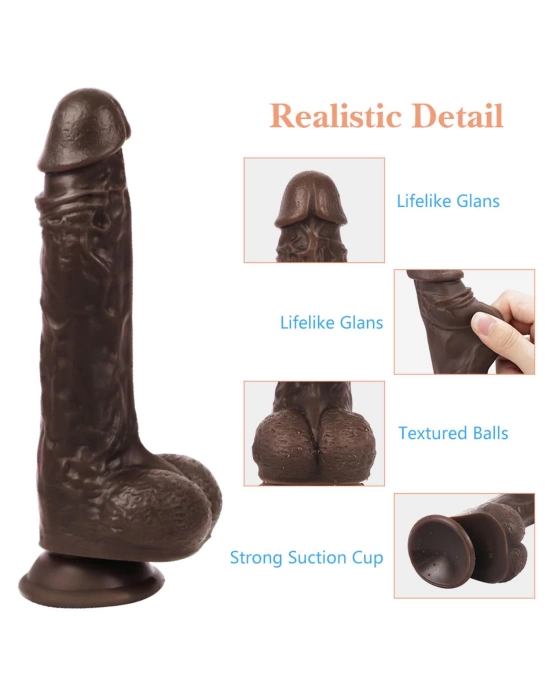 Wossi Uzaktan Kumandalı Gerçekçi Dildo Vibratör Siyahi