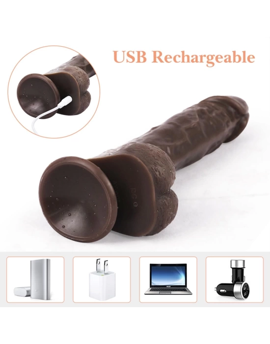 Wossi Uzaktan Kumandalı Gerçekçi Dildo Vibratör Siyahi