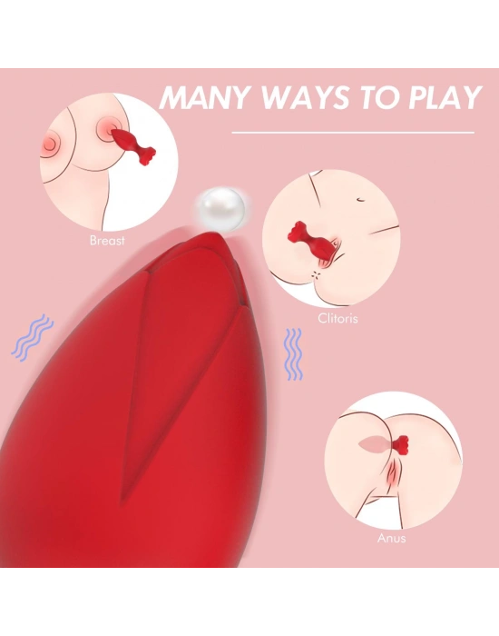 Uzaktan Kumandalı Gül Şekilli Anal Vibrator Kırmızı