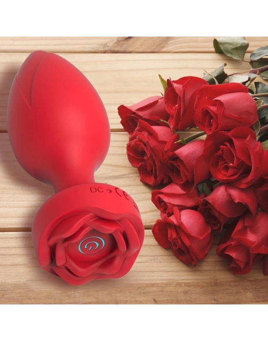 Uzaktan Kumandalı Gül Şekilli Anal Vibrator Kırmızı