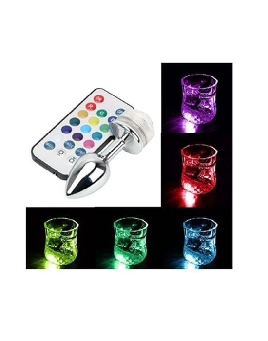 Wossi Uzaktan Kumandalı Led Işıklı Büyük Boy Çelik Anal Plug