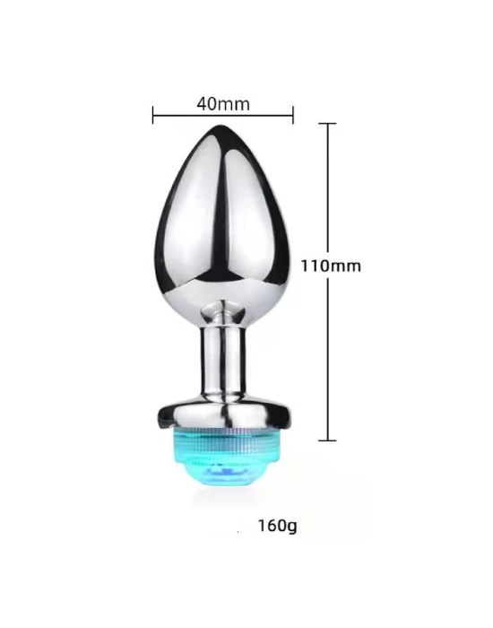 Wossi Uzaktan Kumandalı Led Işıklı Büyük Boy Çelik Anal Plug