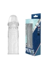 Wossi 14 cm Damarlı Uzatmalı Şeffaf Silikon Penis Kılıfı