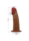 17,5 cm Belden Bağlamalı İçi Boş Titreşimli Strapon Melez Penis - Stark