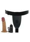17,5 cm Titreşimli Belden Bağlamalı İçi Boş 7 cm Dolgulu Strapon Penis - Draven