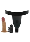17,5 cm Titreşimli Belden Bağlamalı İçi Boş 7 cm Dolgulu Strapon Penis - Draven