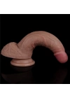 Wossi 18.5 cm Realistik Çift Katmanlı Yeni Nesil Vantuzlu Belden Bağlamalı Melez Dildo Penis