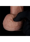 18.5 cm Realistik Çift Katmanlı Yeni Nesil Vantuzlu Belden Bağlamalı Melez Dildo Penis