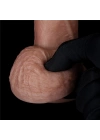 Wossi 18.5 cm Realistik Çift Katmanlı Yeni Nesil Vantuzlu Melez Dildo Penis