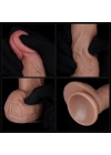 18.5 cm Realistik Çift Katmanlı Yeni Nesil Vantuzlu Melez Dildo Penis
