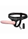 19 cm Belden Bağlamalı Titreşimli İçi Dolu Strapon Penis