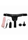 19 cm Belden Bağlamalı Titreşimli İçi Dolu Strapon Penis