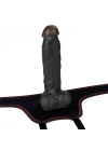 20 cm Belden Bağlamalı İçi Dolu Zenci Strapon Dildo