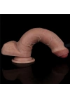 20.5 cm Realistik Çift Katmanlı Yeni Nesil Vantuzlu Belden Bağlamalı Melez Dildo Penis