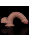 Wossi 20.5 cm Realistik Çift Katmanlı Yeni Nesil Vantuzlu Melez Dildo Penis