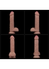 Wossi 20.5 cm Realistik Çift Katmanlı Yeni Nesil Vantuzlu Melez Dildo Penis