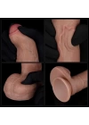 Wossi 20.5 cm Realistik Çift Katmanlı Yeni Nesil Vantuzlu Melez Dildo Penis