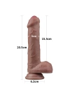Wossi 20.5 cm Realistik Çift Katmanlı Yeni Nesil Vantuzlu Melez Dildo Penis