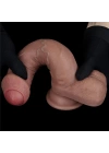Wossi 20.5 cm Realistik Çift Katmanlı Yeni Nesil Vantuzlu Melez Dildo Penis