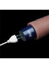Wossi 22.8 cm USB Şarjlı Yeni Nesil Realistik Testissiz Titreşimli Zenci Dildo Penis