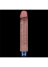 Wossi 22.8 cm USB Şarjlı Yeni Nesil Realistik Testissiz Titreşimli Zenci Dildo Penis