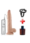 Wossi 23 cm Realistik Titreşimli Vantuzlu Belden Bağlamalı Anal Vajinal Dildo Penis