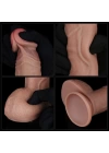 Wossi 23.5 cm Belden Bağlamalı Realistik Çift Katmanlı Yeni Nesil Silikon Dildo Penis