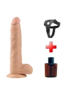 23.5 cm Realistik Vantuzlu Belden Bağlamalı Anal Vajinal Dildo Penis