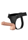 26 cm Belden Bağlamalı İçi Dolu Titreşimli Büyük Strapon Penis