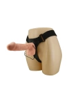 26 cm Belden Bağlamalı İçi Dolu Titreşimli Büyük Strapon Penis
