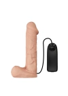 26 cm Belden Bağlamalı İçi Dolu Titreşimli Büyük Strapon Penis