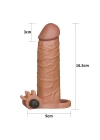 Wossi 3 cm Uzatmalı Realistik Titreşimli Penis Kılıfı Melez XTender